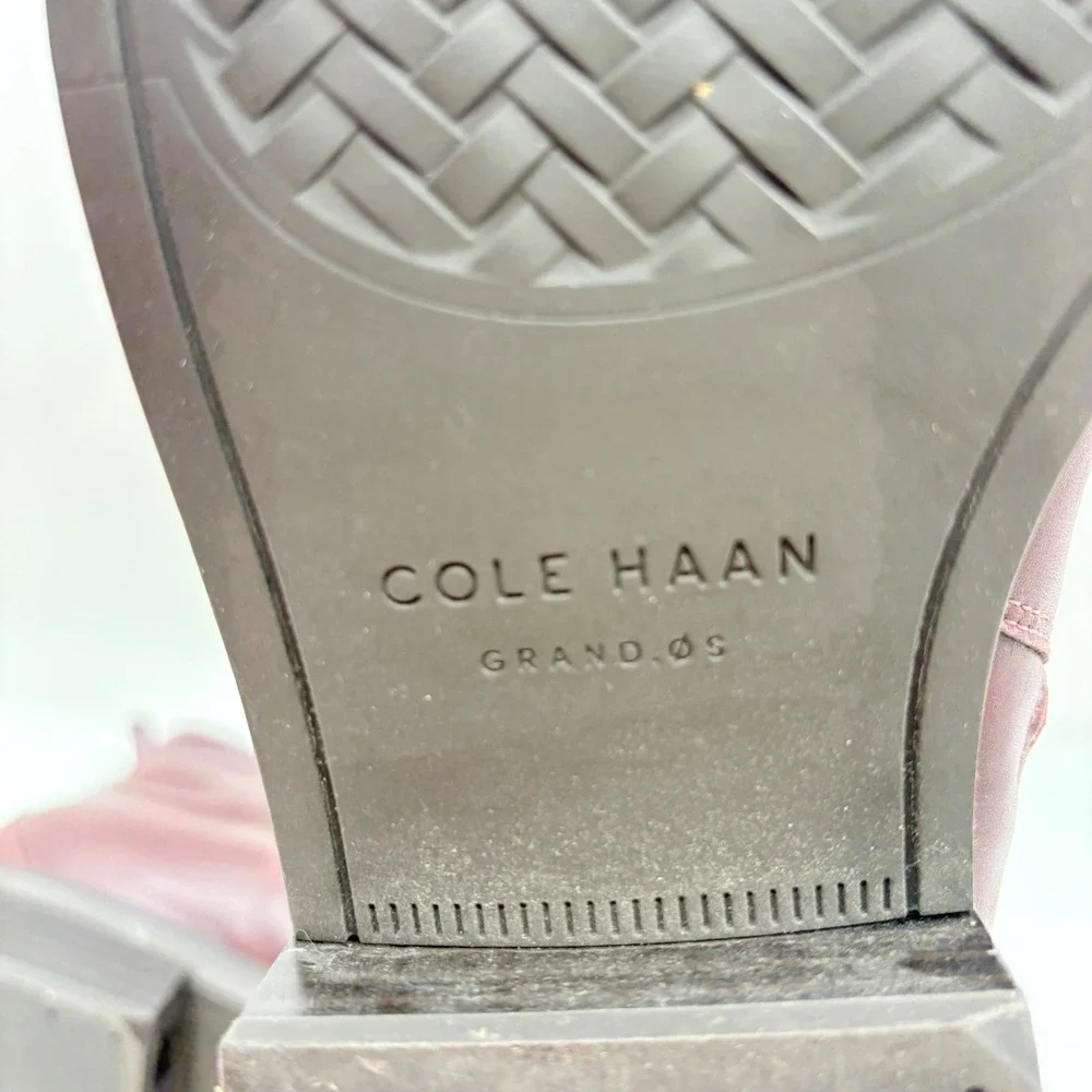 Cole‎ Haan River Chelsea Bootie Ankle Boots Burgundy Leather Side Zip Women 11